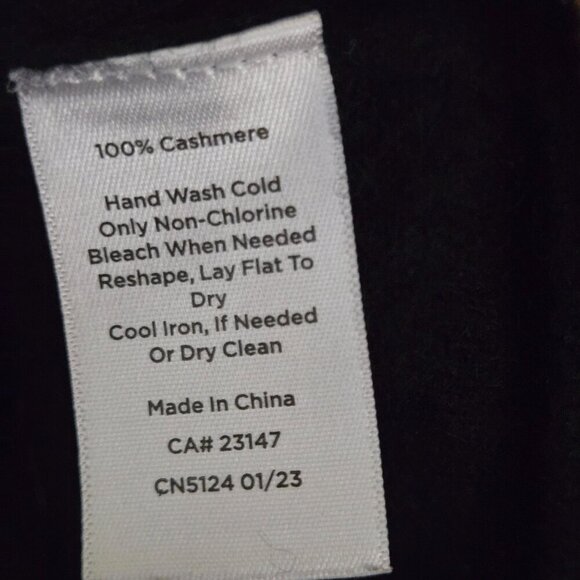 Talbots Pure Cashmere Black 3/4 Sleeve Crewneck Sweater Quiet Luxury Size L* - Picture 7 of 7